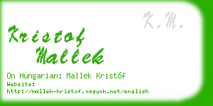 kristof mallek business card